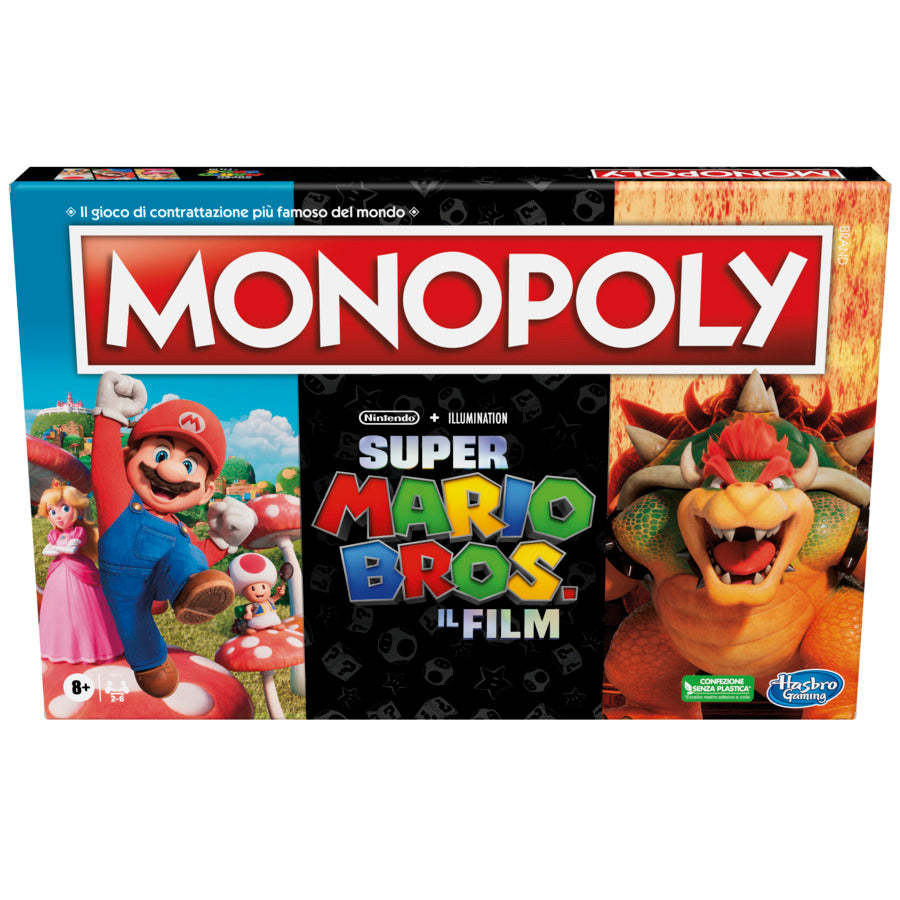 Monopoly The Super Mario Bros. Movie Edition Kids Board Game, Family Games for Super Mario Fans, Includes Bowser Token