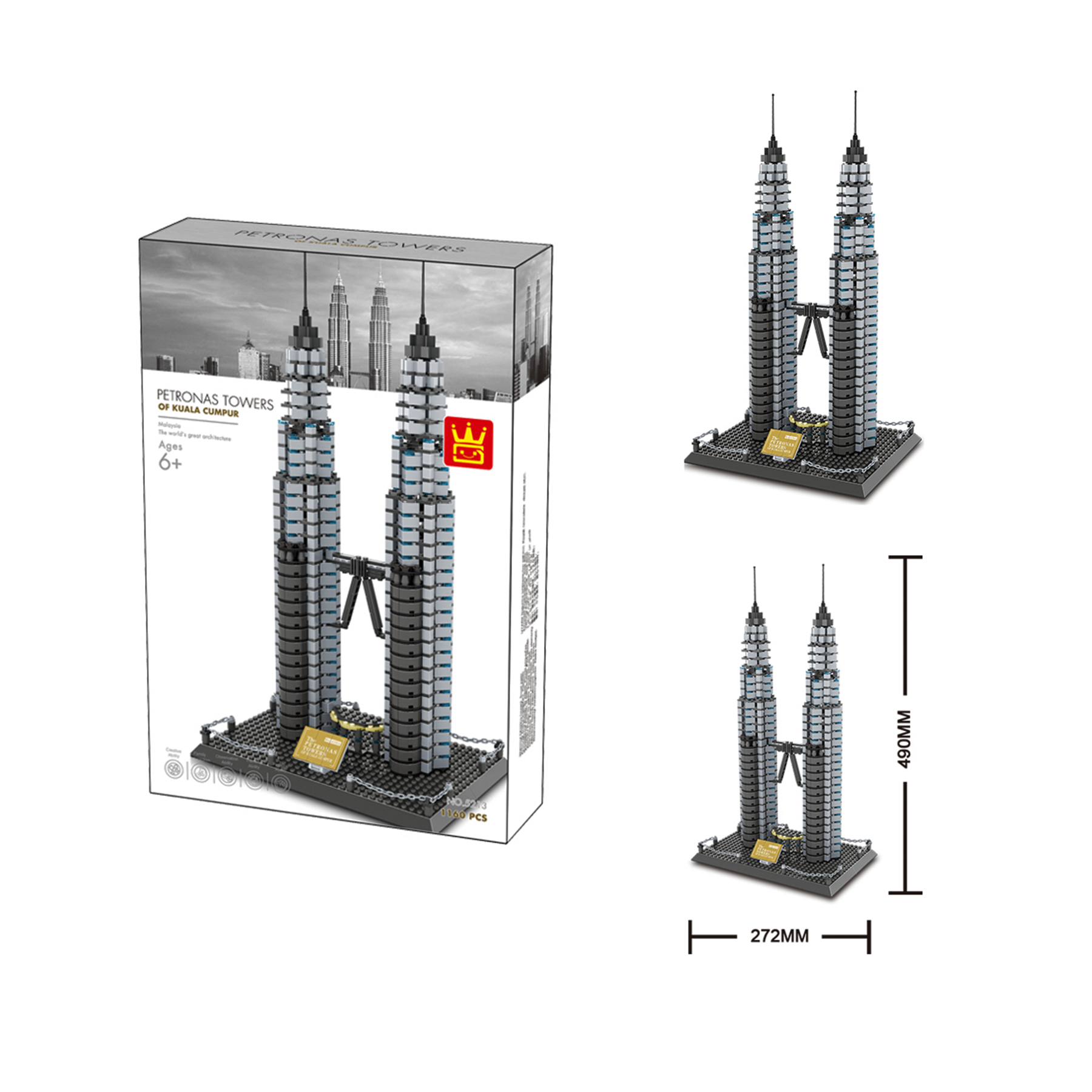 Kidmoro Petronas Twin Towers of Kuala Lumpur Building Bricks Set