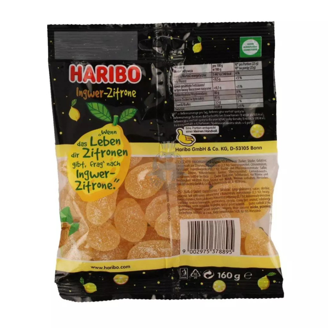 Haribo Ginger Lemon Fruit Gummy 160g