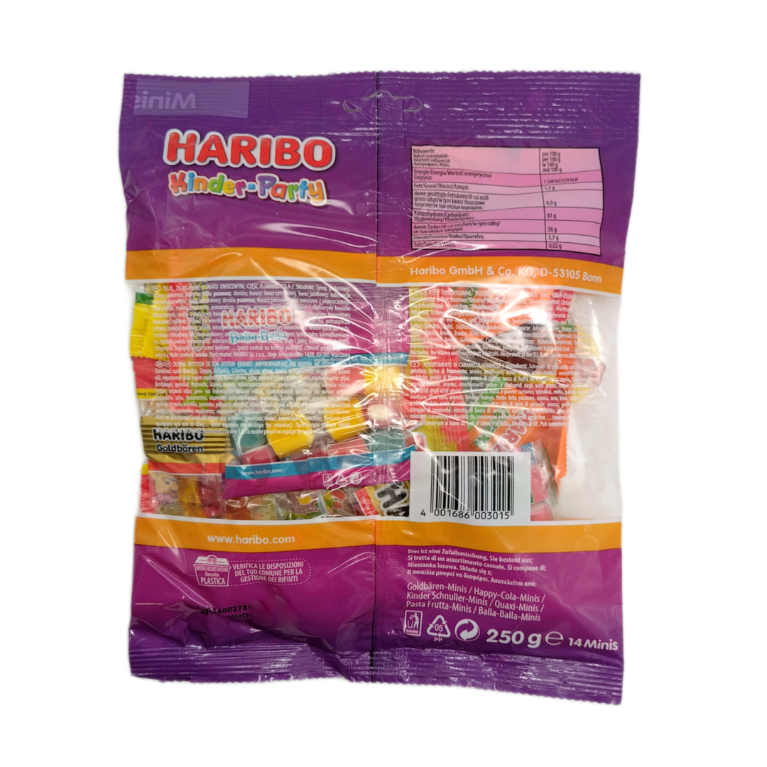 Haribo Kids Party Fruit Gum 15 mini Packs 250G