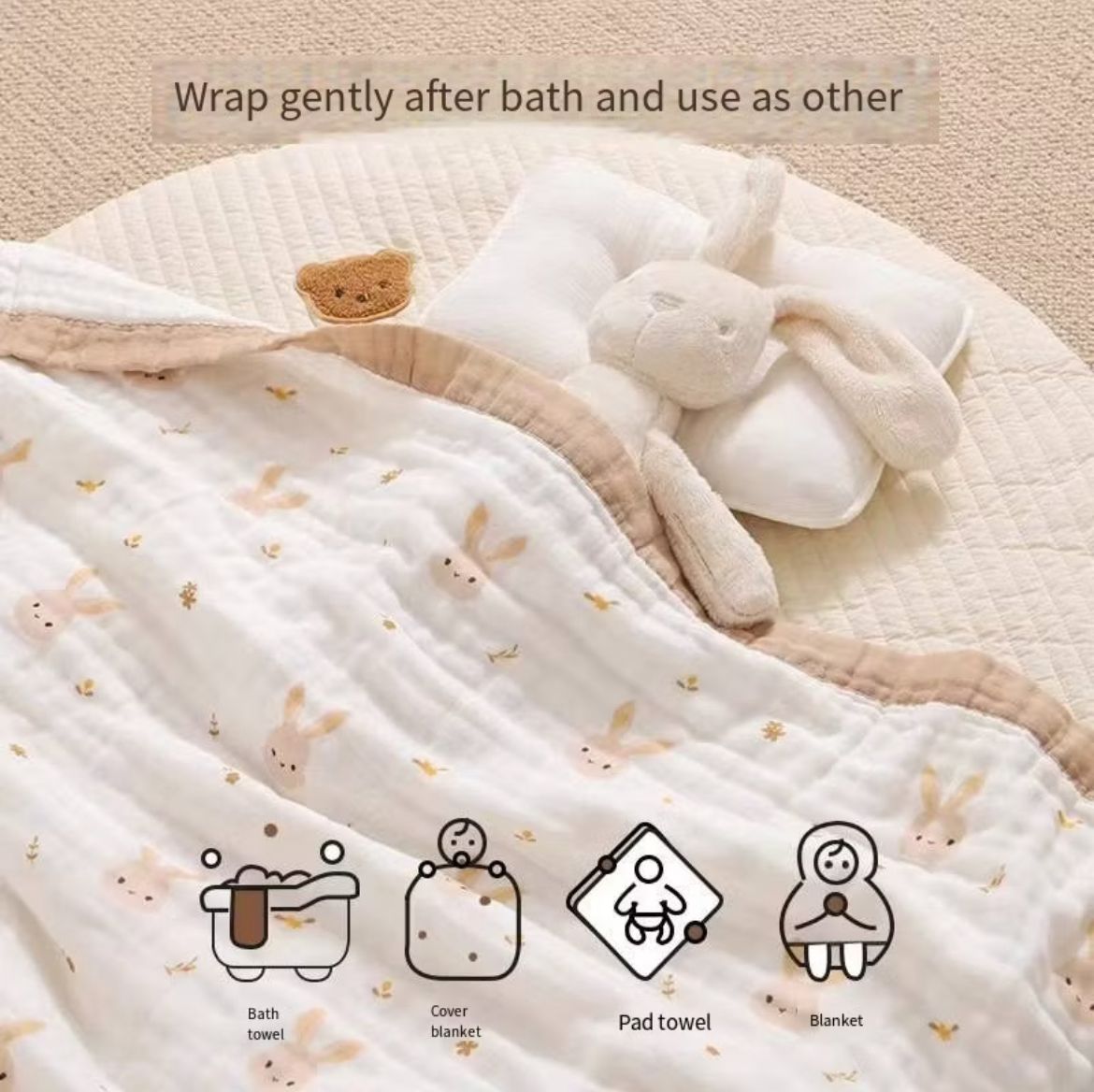 Vigo 100% Premium Cotton 6- Layer Muslin Blanket