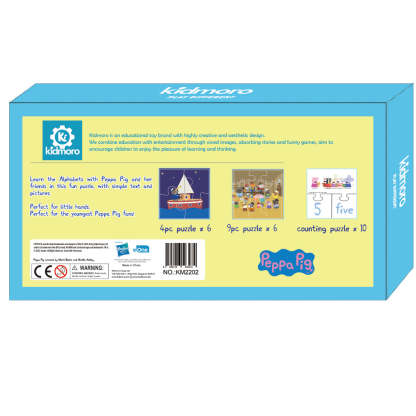 Peppa Pig 3-in-1 Counting Puzzle Set, Learn your Kids Counting with Peppa