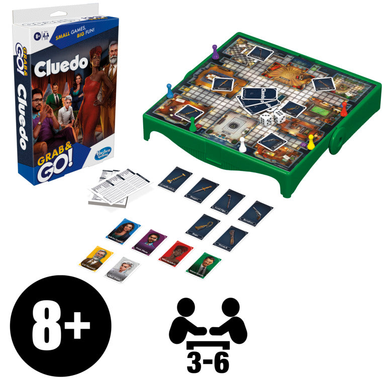 Hasbro Gaming Cluedo Grab and Go Game for Ages 8 and Up, Portable ravel Game for Kids
