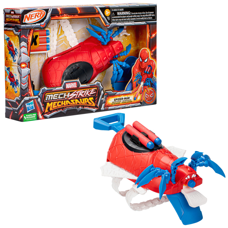 Marvel Mech Strike Mechasaurs Spider-Man Arachno Blaster, Role Play Super Hero Toys for Kids