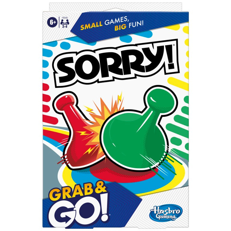 Sorry! Grab and Go Game for Kids Ages 6 and Up, Portable Game for 2-4 Players, Travel Game for Kids