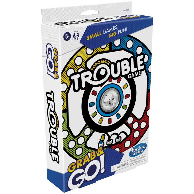 Trouble Grab and Go Game for Kids Ages 5 and Up, Portable Game for 2-4 Players, Travel Game for Kids