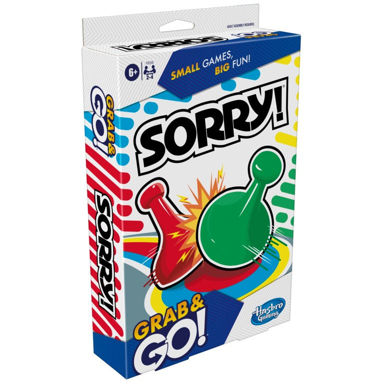 Sorry! Grab and Go Game for Kids Ages 6 and Up, Portable Game for 2-4 Players, Travel Game for Kids