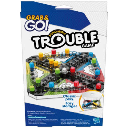 Trouble Grab and Go Game for Kids Ages 5 and Up, Portable Game for 2-4 Players, Travel Game for Kids