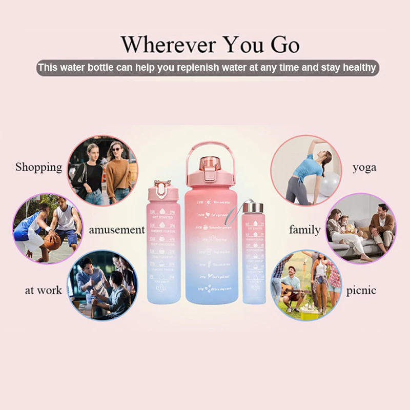 🇸🇬 Koala Home Water Bottle Set 2000ML + 800ML + 300ML with Straw | 3 in 1 Set