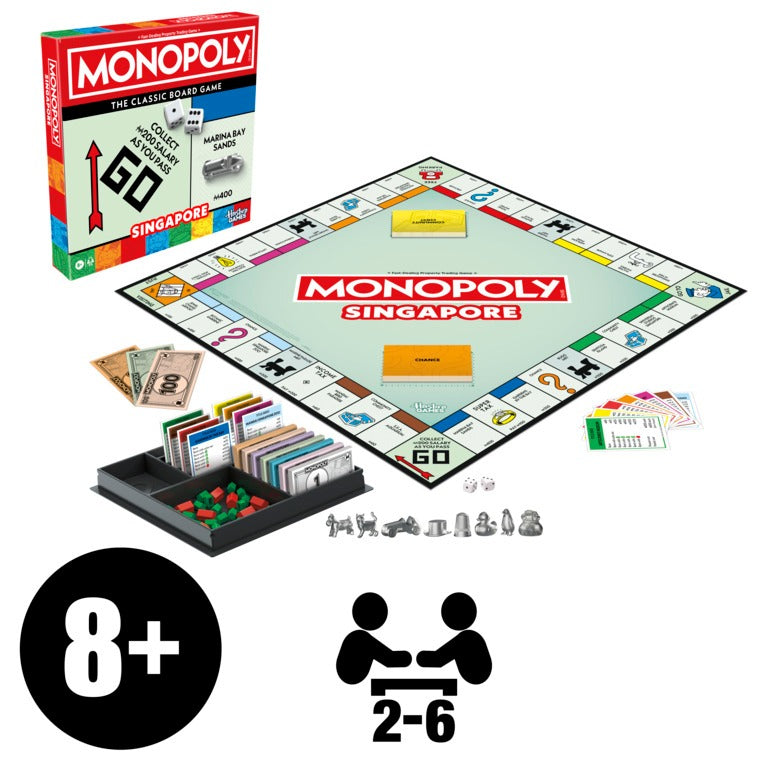 Monopoly Classic Refresh Board Game with Storage Tray and Larger Tokens for Ages 8 and Above, 2 to 6 Players