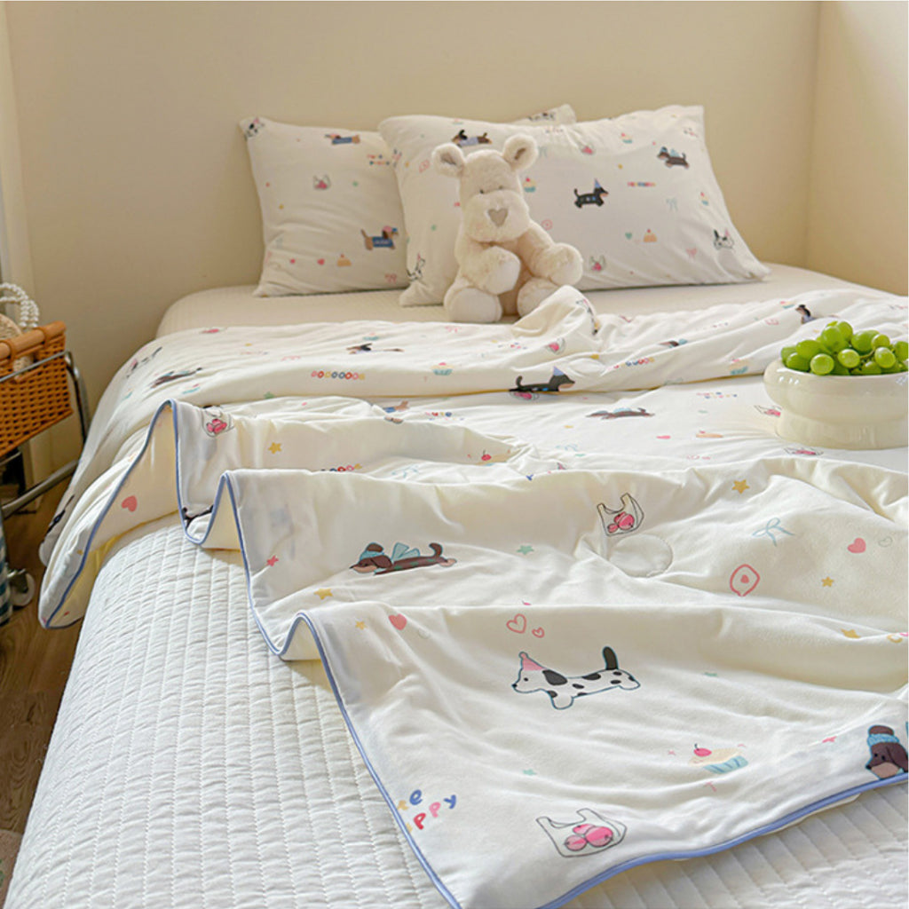 Kidmoro Kids Knitted Cotton Summer Blanket, Class A Milk Cotton Lightweight Quilt