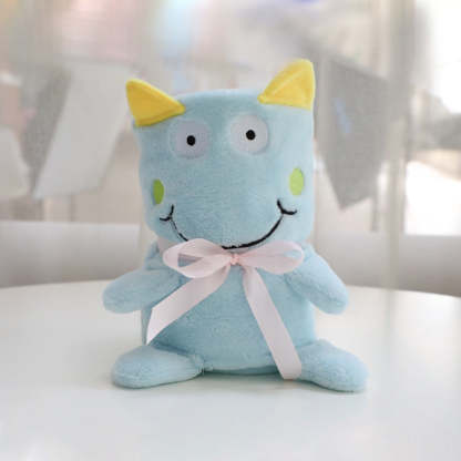 Animal Face Microfiber Baby Fleece Blanket, Super Soft Warm Travel & Home Blanket