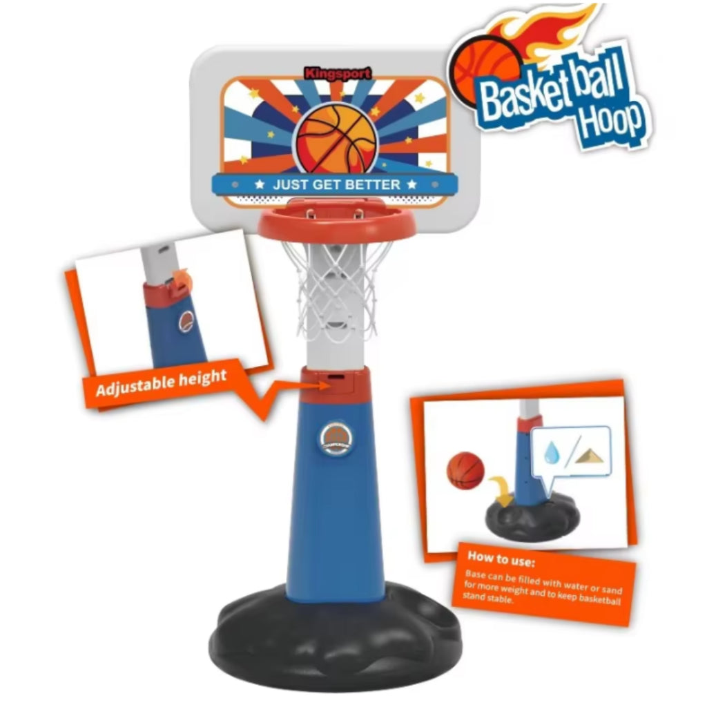 Kidmoro Kids Basketball Hoop Set, Adjustable Indoor-Outdoor Sports Toy for Ages 3+