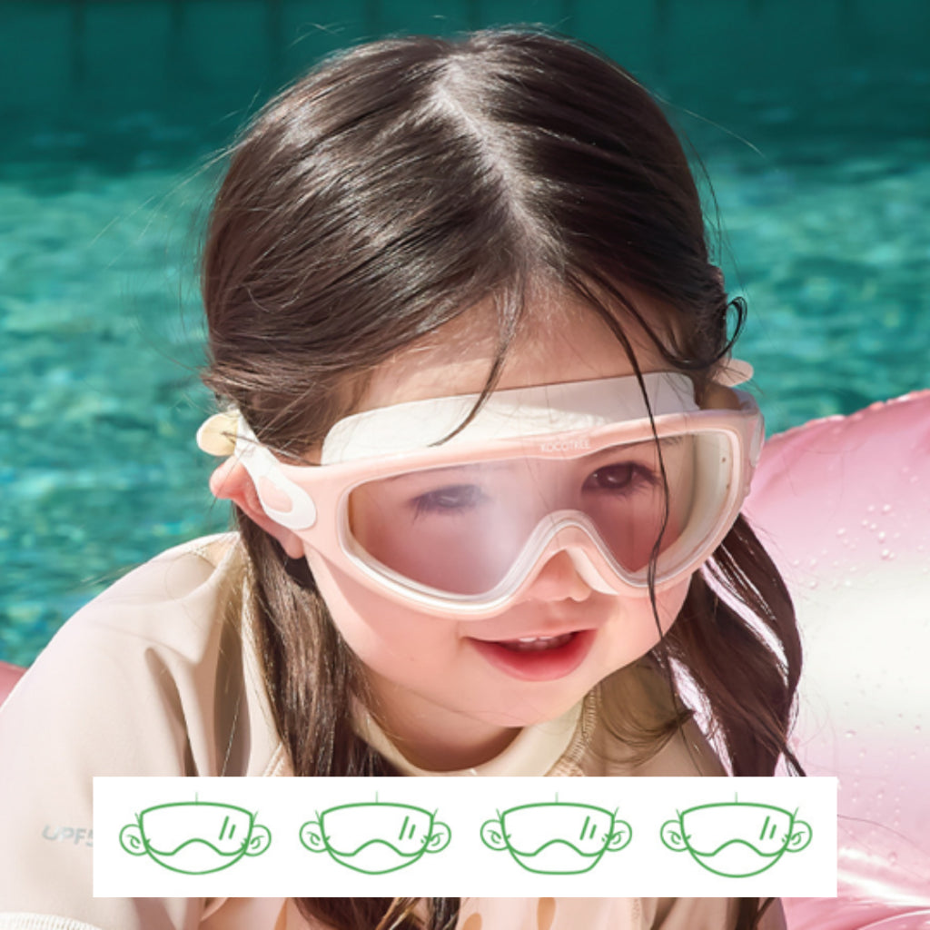 Kids Swim Goggles Anti-Fog Anti-UV | 180° Clear View Swimming Glasses for Boys & Girls