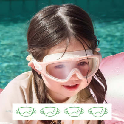 Kids Swim Goggles Anti-Fog Anti-UV | 180° Clear View Swimming Glasses for Boys & Girls