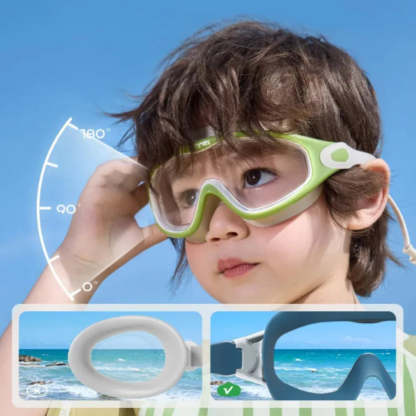 Kids Swim Goggles Anti-Fog Anti-UV | 180° Clear View Swimming Glasses for Boys & Girls
