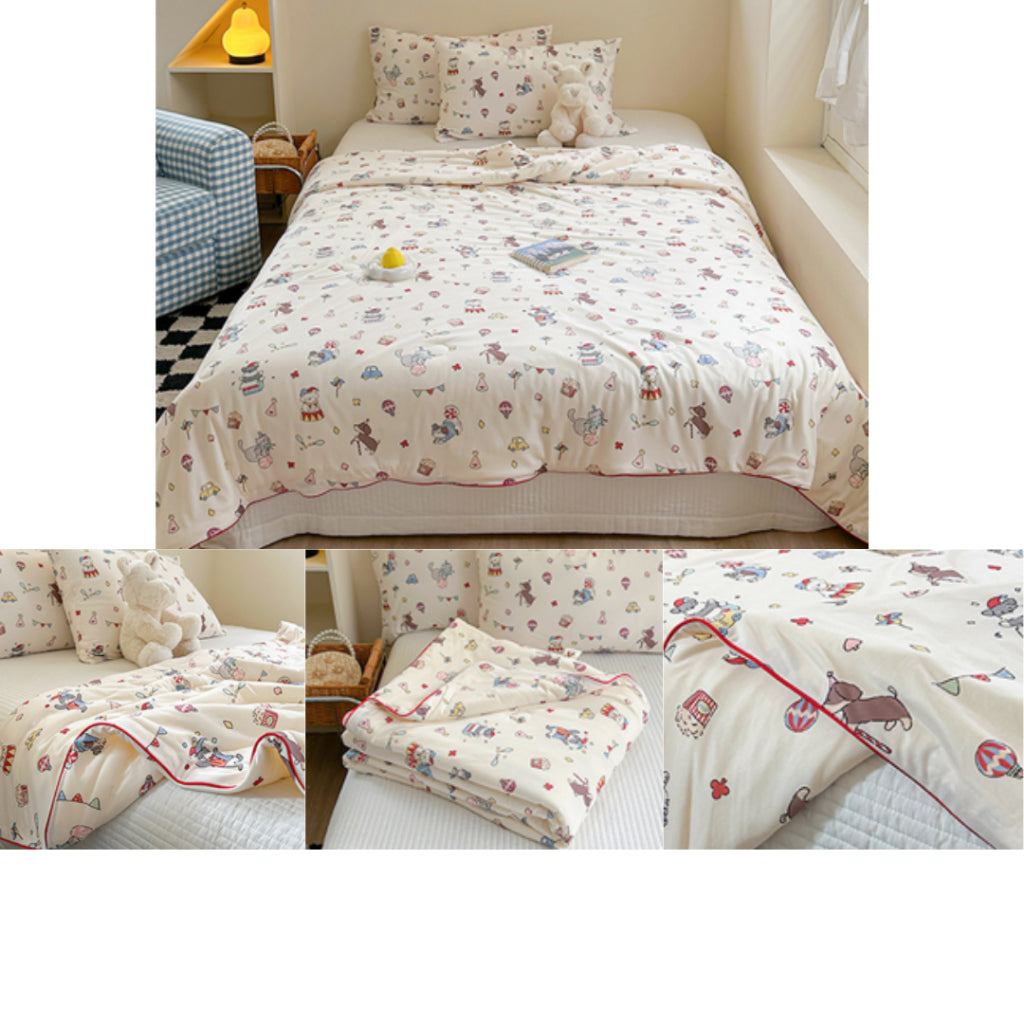 Kidmoro Kids Knitted Cotton Summer Blanket, Class A Milk Cotton Lightweight Quilt