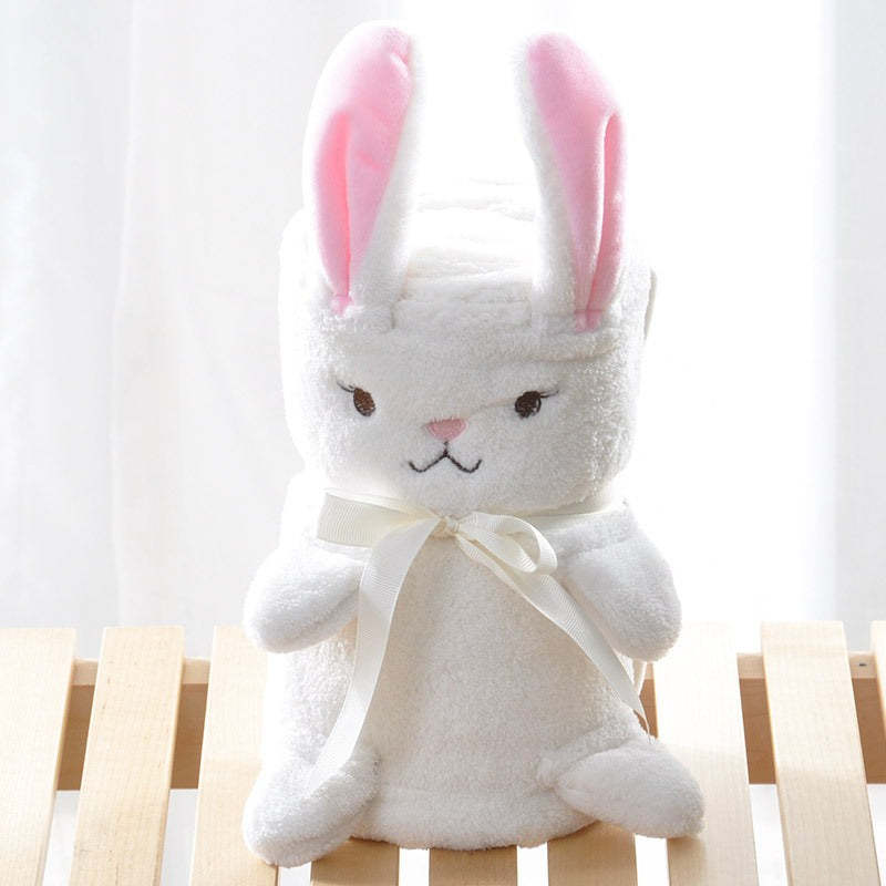 Animal Face Microfiber Baby Fleece Blanket, Super Soft Warm Travel & Home Blanket