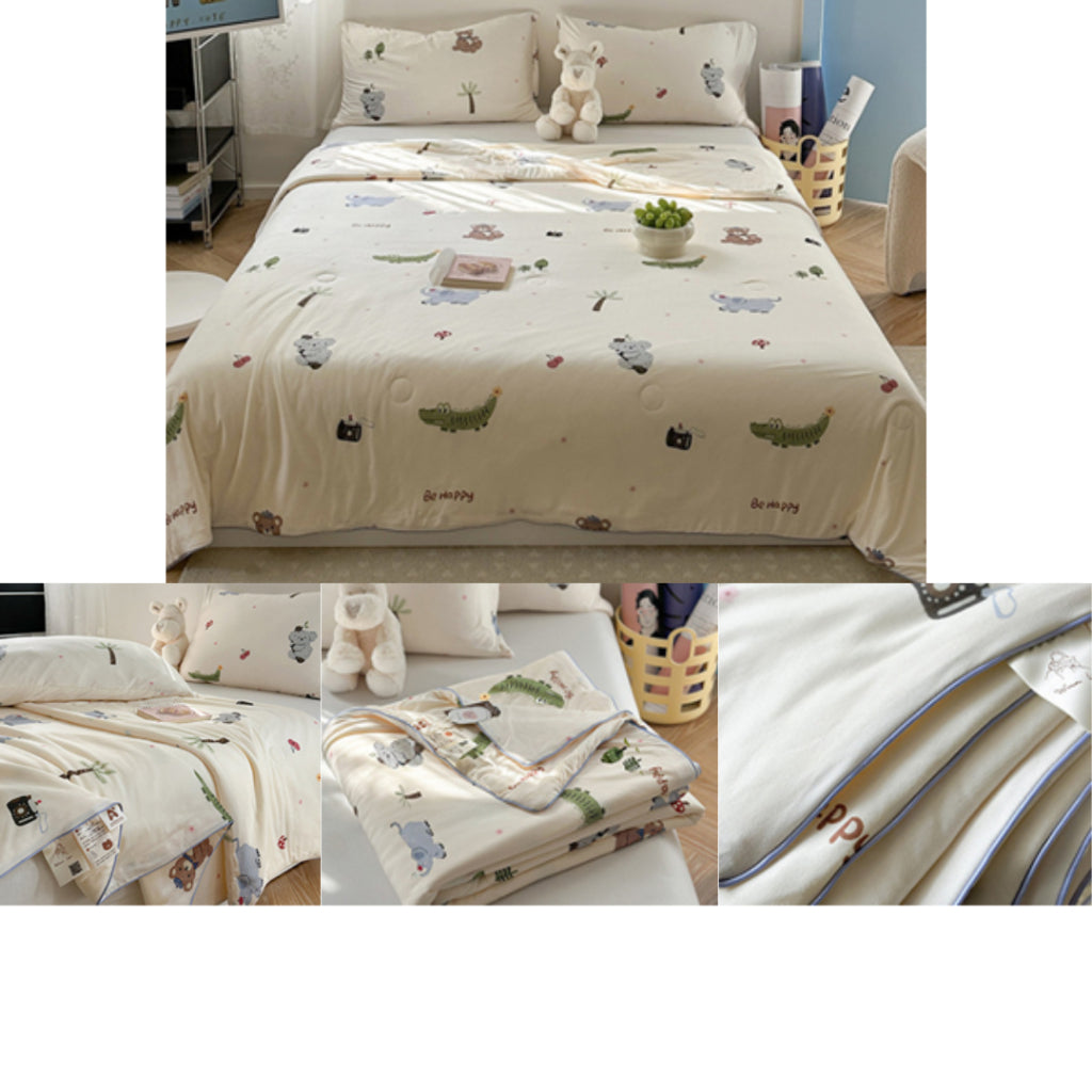 Kidmoro Kids Knitted Cotton Summer Blanket, Class A Milk Cotton Lightweight Quilt