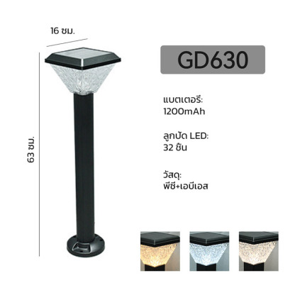 【✨ค่าไฟฟ้า 0 บาทตลอดปี พร้อมแผงโซล่าเซลล์】โคมไฟสนามพลังงานแสงอาทิตย์ทรงเพชรประหยัดพลังงาน