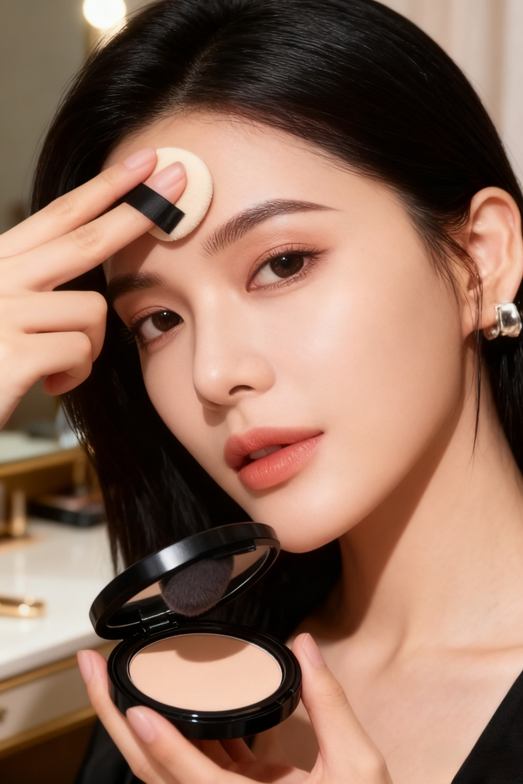 【✨ 💖ไม่ต้องกลัวสิว】แป้งอัดแข็งบำรุงผิวควบคุมความมัน ไม่มันเยิ้มตลอดวัน