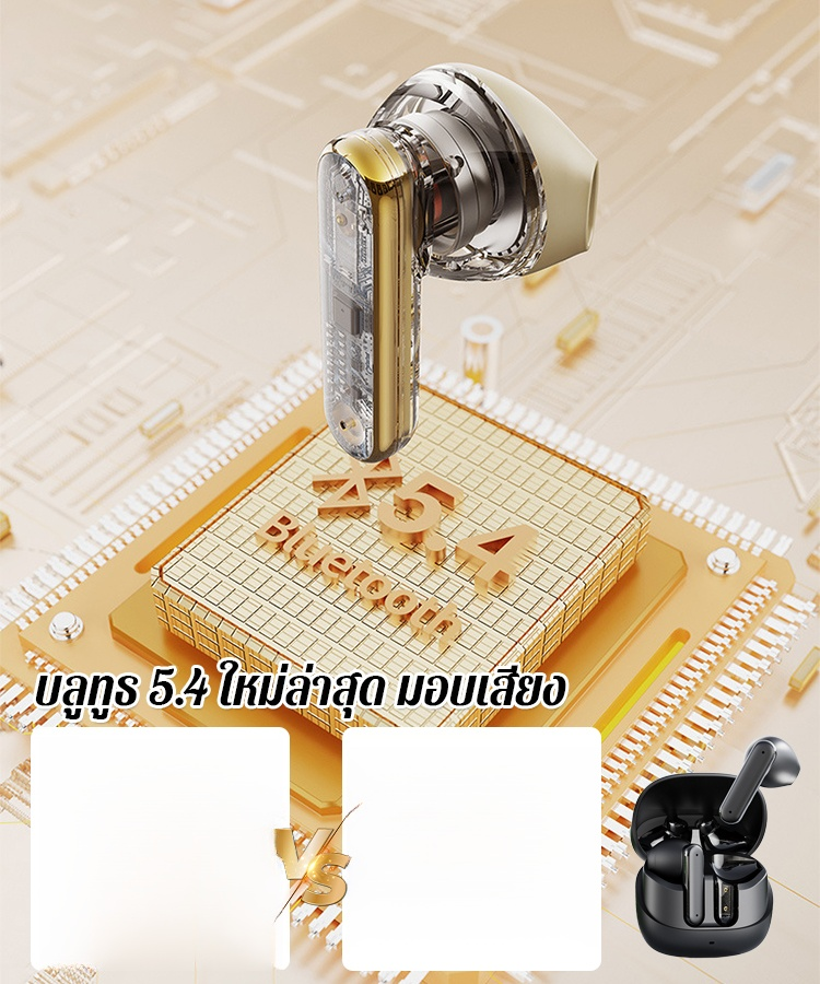 【ใส่ได้นานโดยไม่เมื่อยหู ลดเสียงรบกวนอย่างมีประสิทธิภาพ】หูฟังบลูทูธไร้สาย