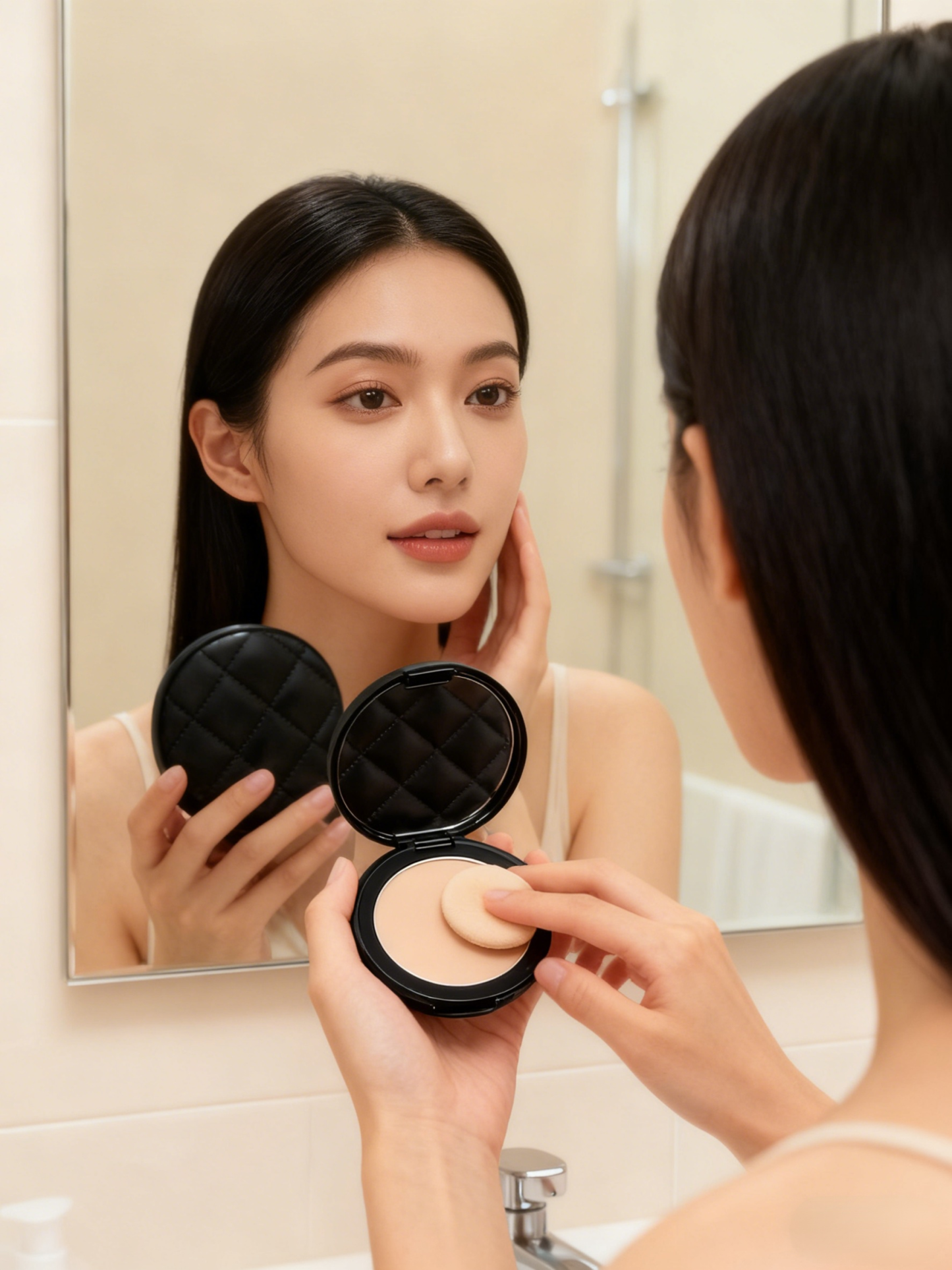 【✨ 💖ไม่ต้องกลัวสิว】แป้งอัดแข็งบำรุงผิวควบคุมความมัน ไม่มันเยิ้มตลอดวัน