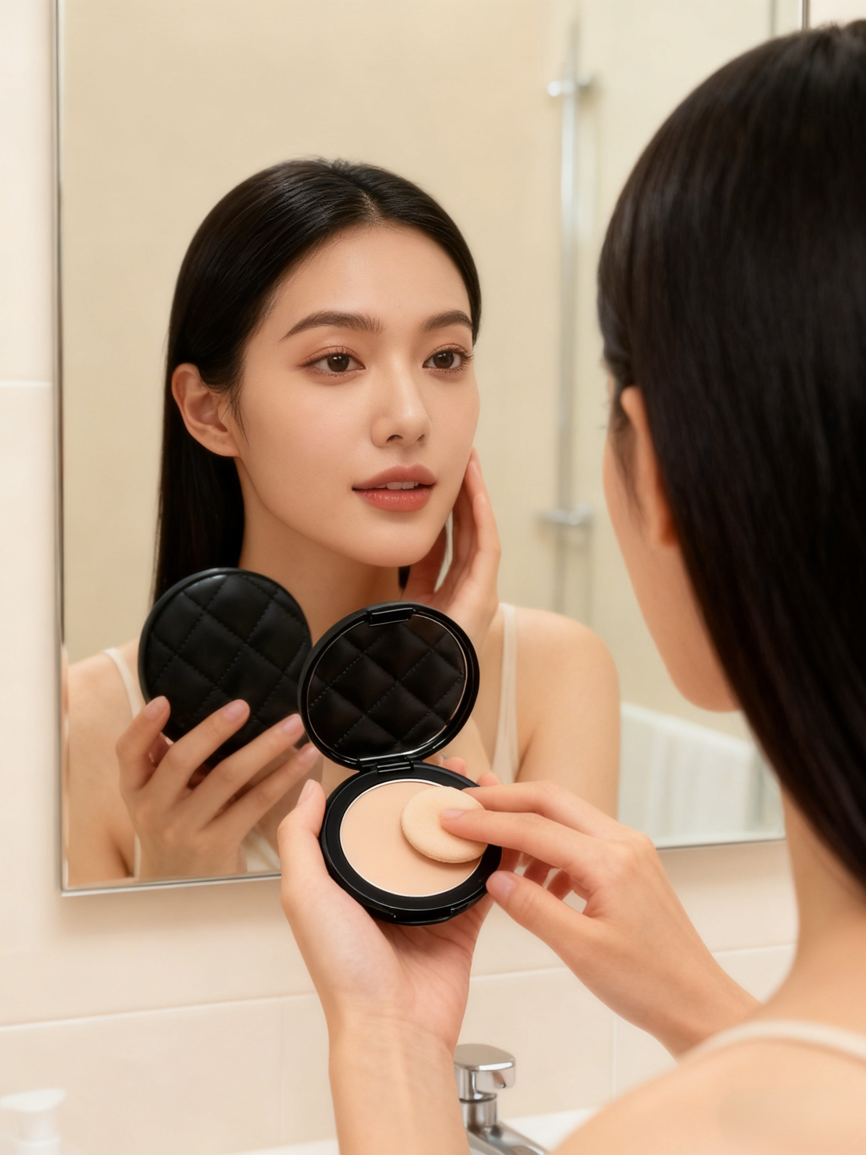 【✨ 💖ไม่ต้องกลัวสิว】แป้งอัดแข็งบำรุงผิวควบคุมความมัน ไม่มันเยิ้มตลอดวัน