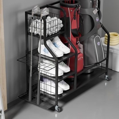 Golf Storage Garage Organizer Bag Storage Cart Extra Large Design Golfing Equipment Rack for Golf Cl