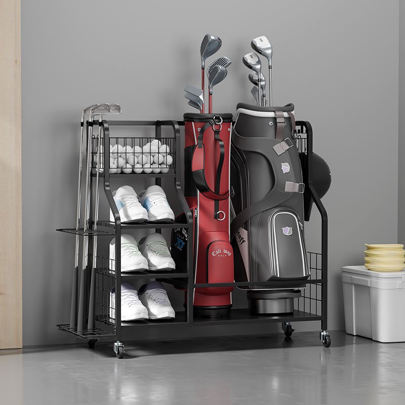 Golf Storage Garage Organizer Bag Storage Cart Extra Large Design Golfing Equipment Rack for Golf Cl
