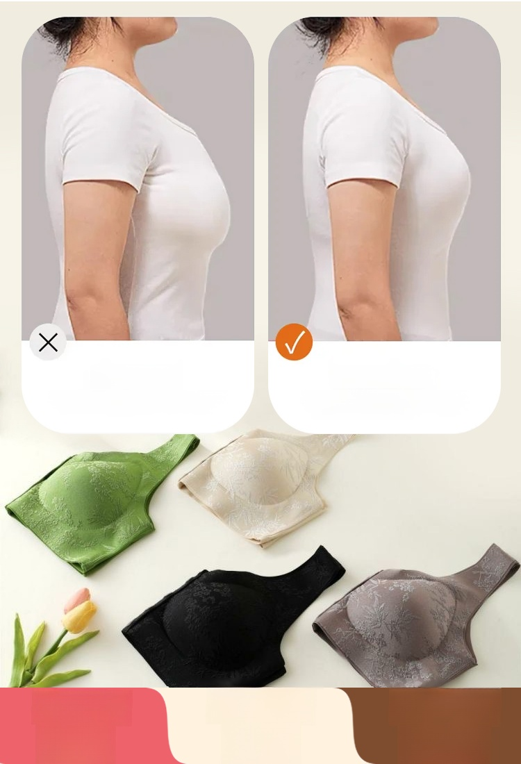 🎀 บราแจ็กการ์ดนูนแบบปิดด้านหน้า 👗 🌸 ผ้าแจ็กการ์ดนูน 3 มิติ 🔘 ดีไซน์แบบปิดด้านหน้า สวมใส่และถอดง่าย