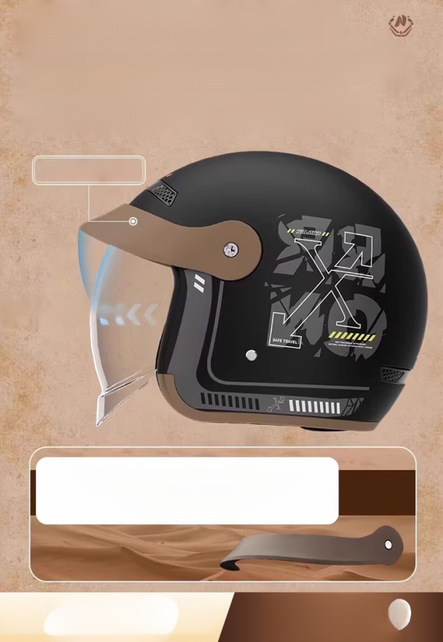 🛵 หมวกกันน็อคเลนส์โค้งยอดนิยมจากไทย 🔥 มุมมองกว้างพิเศษ⤴️ เบาและสบาย✨ มีหลายสีให้เลือก! 🌪️ การออกแบบกันลมเฉพาะ + เลนส์ปรับได้ 3 ระดับ ล็อคทันทีที่ดึง🔒