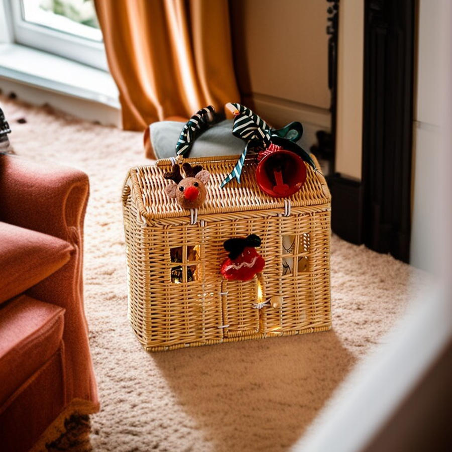 ตะกร้าสานหวายสำหรับใส่ของ