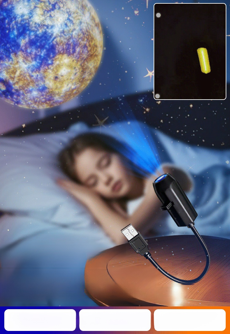 【เพิ่มความสว่างไสวให้กับพื้นที่ของคุณ เปลี่ยนลุคของคุณ】ไฟโปรเจคเตอร์ LED Ambient พร้อมสไลด์แบบเปลี่ยนได้✨