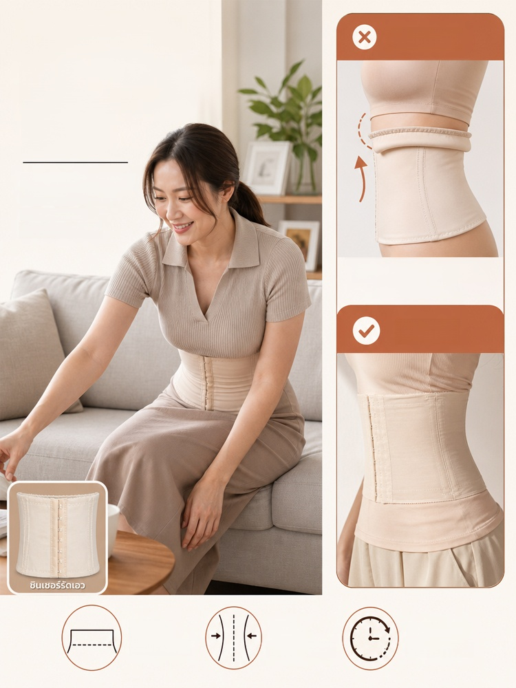 S-Waist เข็มขัดรัดเอว กระชับสัดส่วน สร้างหุ่นที่สมบูรณ์แบบ  ตัดเย็บแยกส่วน กระชับท้อง ยกสะโพก ปรับเส้นรูปร่างให้เรียบเนียนทันที