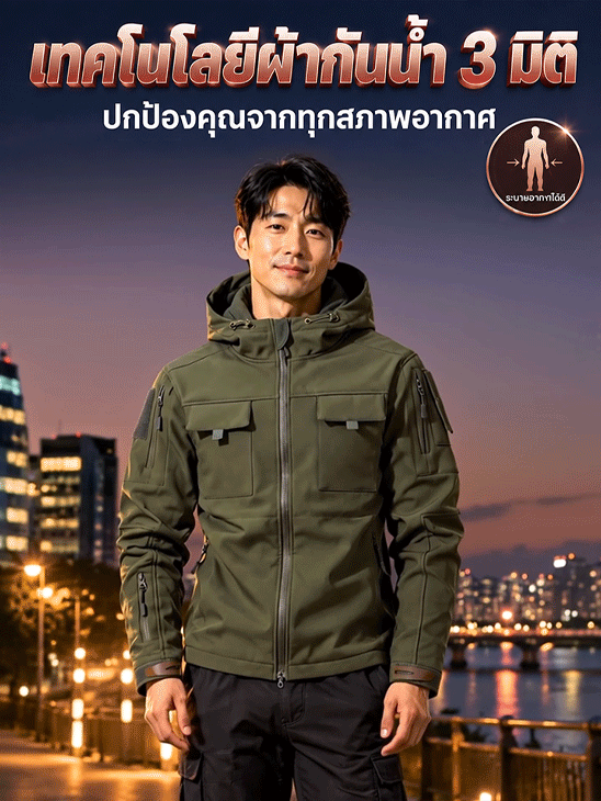 🧥ลุยหนาว ทนฝน ใส่สบาย — เสื้อแจ็กเก็ตซอฟต์เชลล์กันน้ำหลายกระเป๋า ดีไซน์เท่คล่องตัวทุกการเคลื่อนไหว!