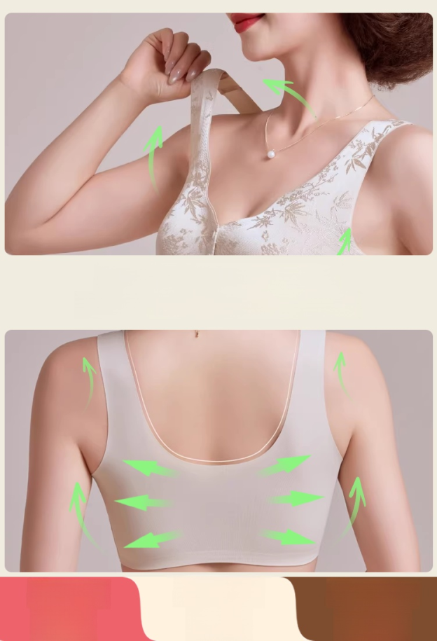 🎀 บราแจ็กการ์ดนูนแบบปิดด้านหน้า 👗 🌸 ผ้าแจ็กการ์ดนูน 3 มิติ 🔘 ดีไซน์แบบปิดด้านหน้า สวมใส่และถอดง่าย