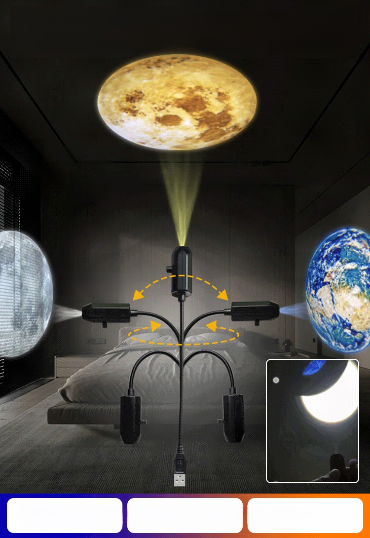 【เพิ่มความสว่างไสวให้กับพื้นที่ของคุณ เปลี่ยนลุคของคุณ】ไฟโปรเจคเตอร์ LED Ambient พร้อมสไลด์แบบเปลี่ยนได้✨