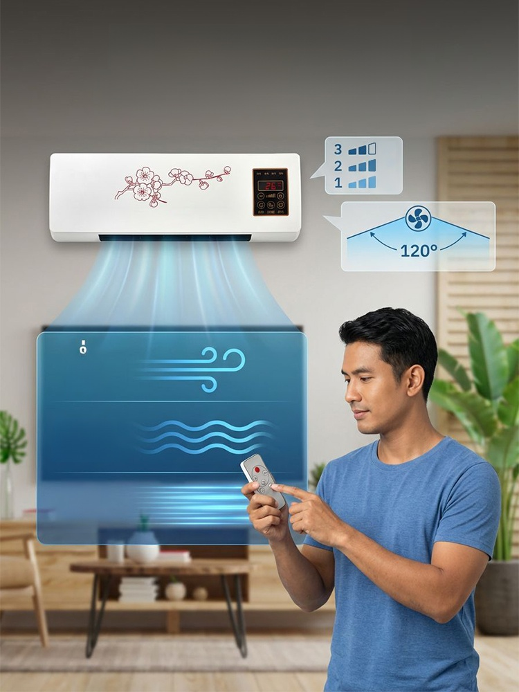 เครื่องปรับอากาศติดผนังสำหรับใช้ในบ้าน แบบร้อนเย็น 30 วินาทีเย็นยะเยือก! ตู้เย็นเคลื่อนที่สำหรับทั้งบ้าน✨