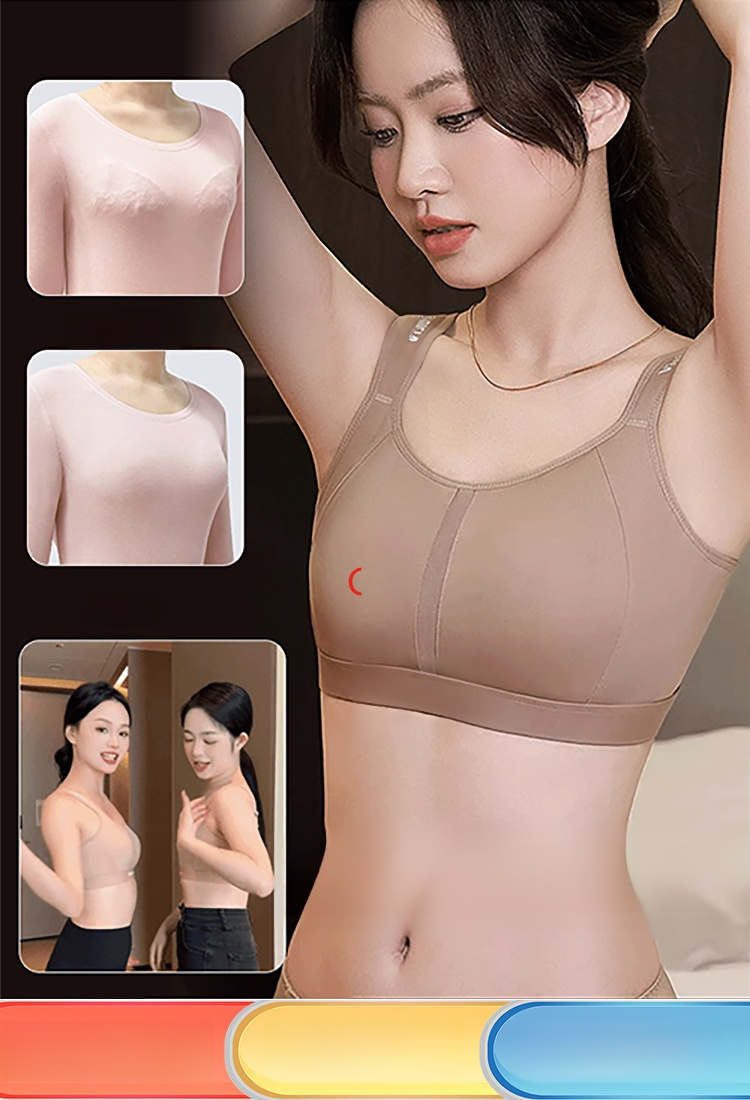 【สำหรับหน้าอกใหญ่】สปอร์ตบราช่วยลดแรงกระแทกและทำให้ดูผอมลง ด้านข้างสูงขึ้น เก็บเนื้อข้างทันที