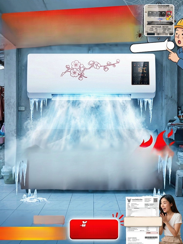 เครื่องปรับอากาศติดผนังสำหรับใช้ในบ้าน แบบร้อนเย็น 30 วินาทีเย็นยะเยือก! ตู้เย็นเคลื่อนที่สำหรับทั้งบ้าน✨