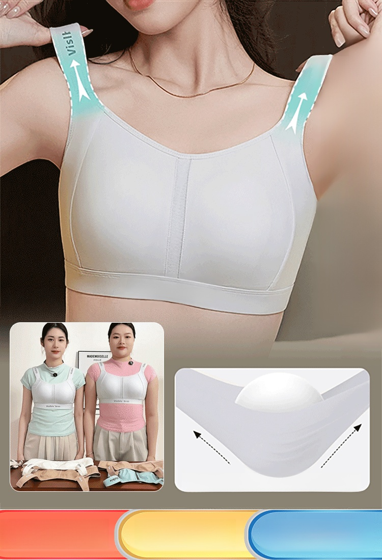 【สำหรับหน้าอกใหญ่】สปอร์ตบราช่วยลดแรงกระแทกและทำให้ดูผอมลง ด้านข้างสูงขึ้น เก็บเนื้อข้างทันที
