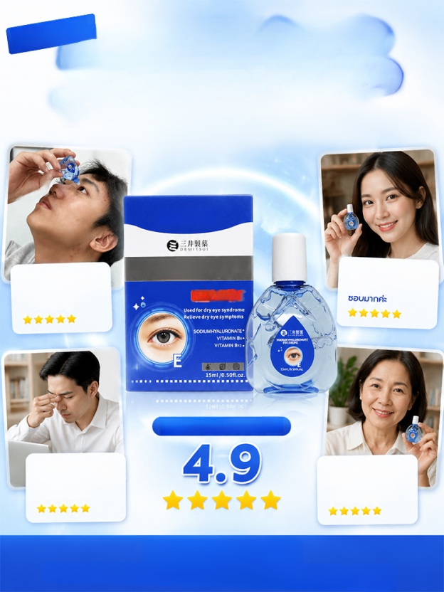 【เปลี่ยนตาใสชัดระดับ 4K ใน 1 วิ】น้ำตาเทียมไฮยาลูรอนสูตรน้ำ  น้ำตาฮยาลูรอนิก หยดแค่วินาทีเดียวช่วยได้👁️