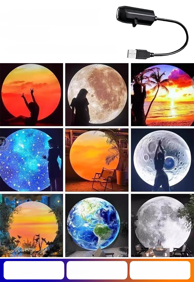 【เพิ่มความสว่างไสวให้กับพื้นที่ของคุณ เปลี่ยนลุคของคุณ】ไฟโปรเจคเตอร์ LED Ambient พร้อมสไลด์แบบเปลี่ยนได้✨