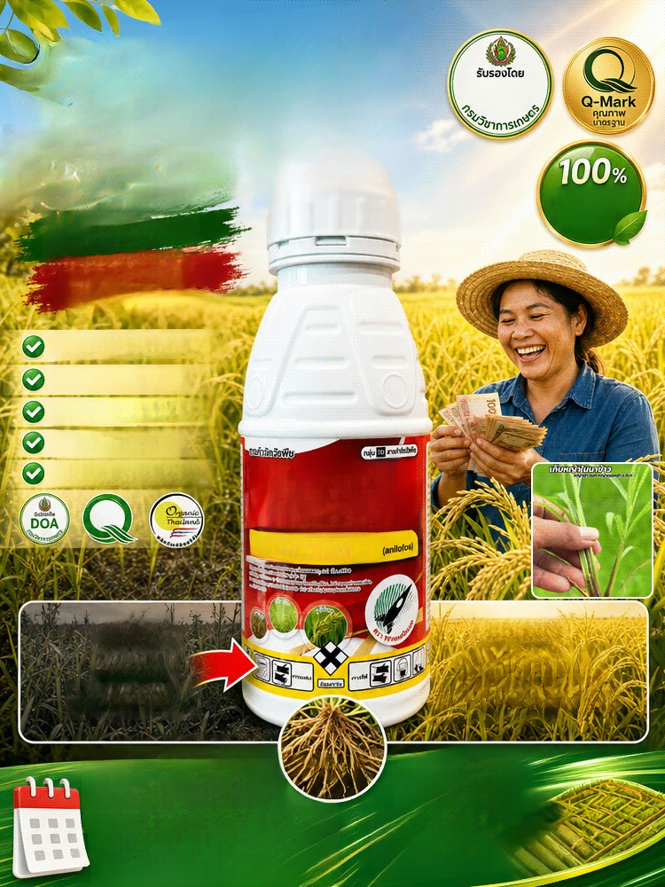 สารกำจัดวัชพืชสำหรับนาข้าวคุณภาพสูง จัดการหญ้าในนาข้าวได้ราบรื่นต้นข้าวไม่แดงไม่ชงัก! สารกำจัดวัชพืชอัจฉริยะ