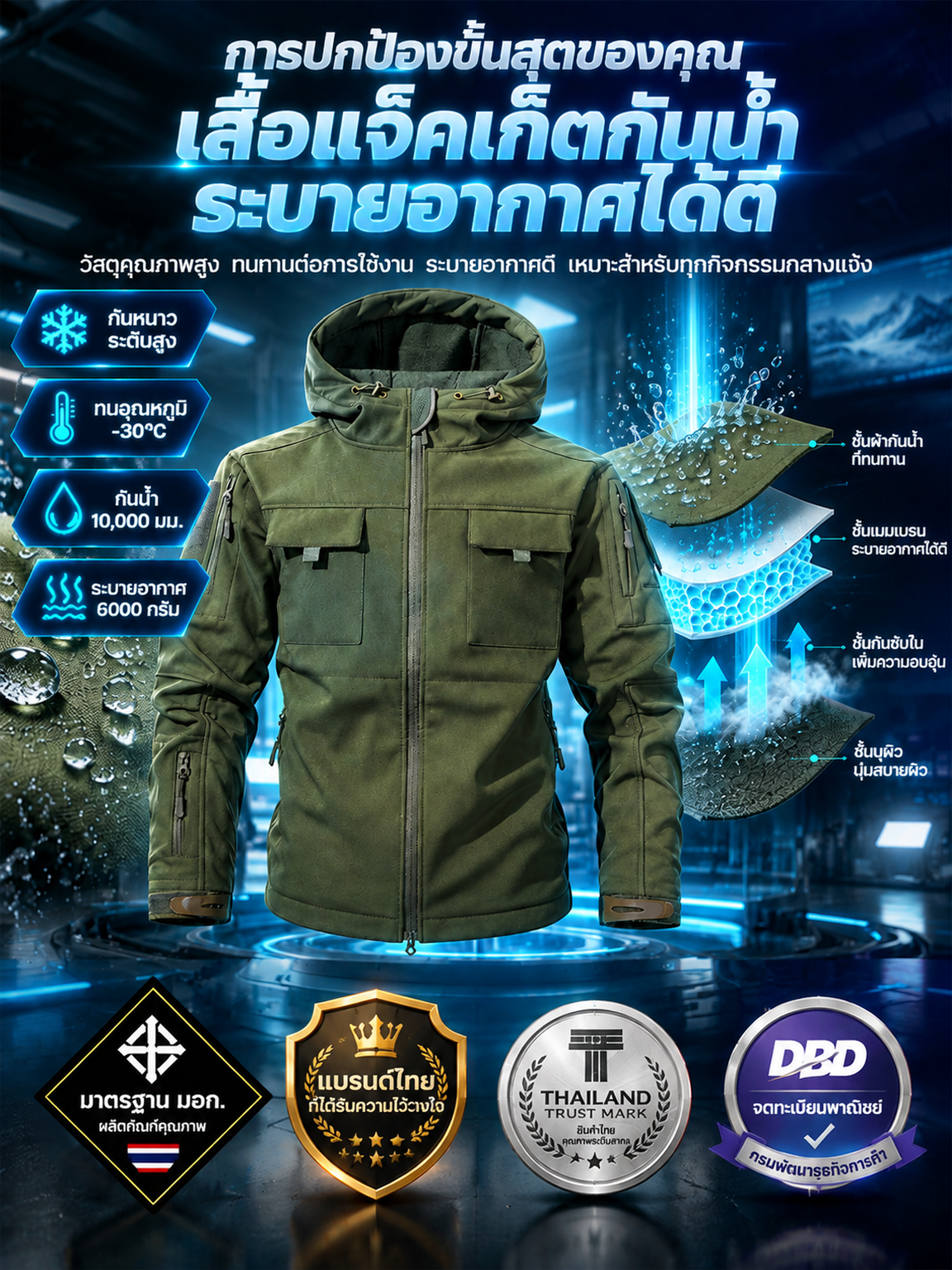 🧥ลุยหนาว ทนฝน ใส่สบาย — เสื้อแจ็กเก็ตซอฟต์เชลล์กันน้ำหลายกระเป๋า ดีไซน์เท่คล่องตัวทุกการเคลื่อนไหว!
