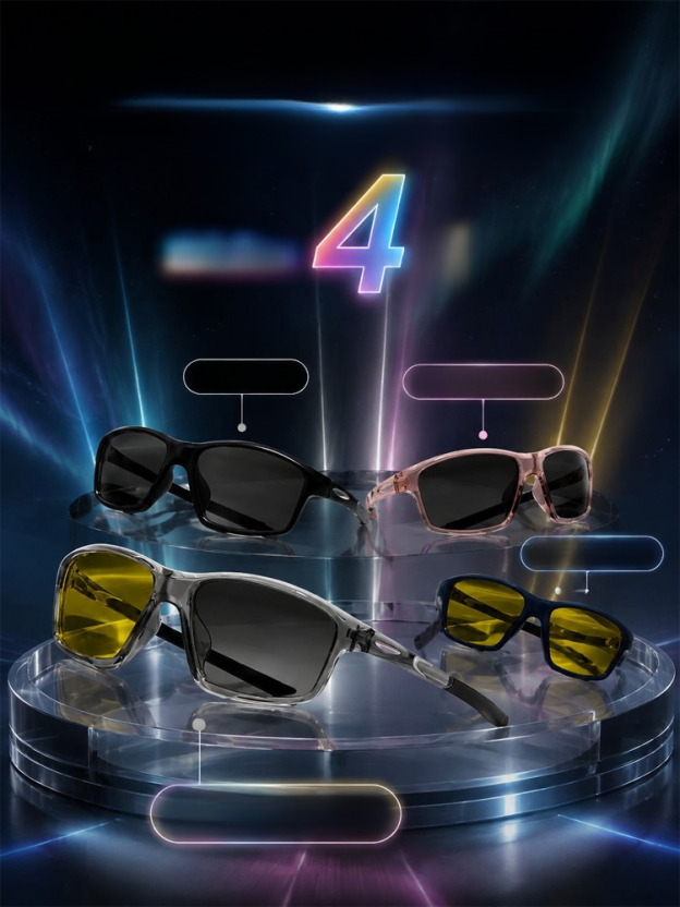 【กรองแสงสะท้อน】แว่นตาขับรถกลางคืน HD วิสัยทัศน์คมชัด 1 แว่น = 3 การใช้งาน ลดแสงสะท้อน 5 เท่า