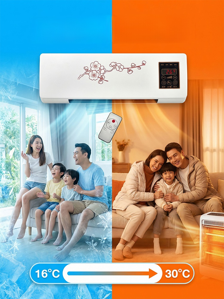 เครื่องปรับอากาศติดผนังสำหรับใช้ในบ้าน แบบร้อนเย็น 30 วินาทีเย็นยะเยือก! ตู้เย็นเคลื่อนที่สำหรับทั้งบ้าน✨