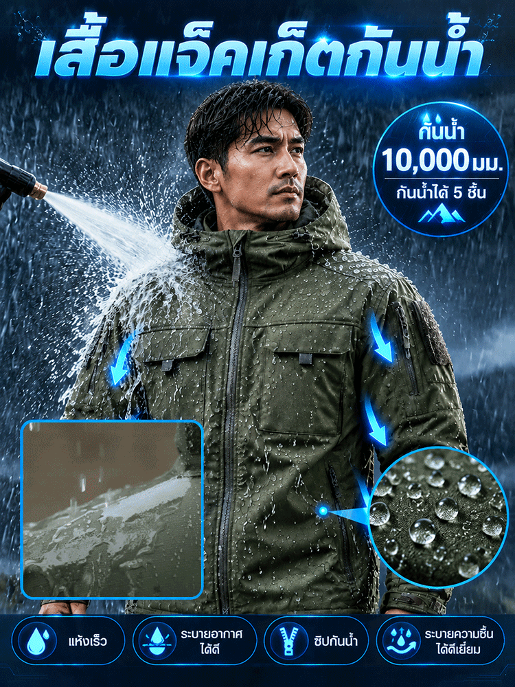 🧥ลุยหนาว ทนฝน ใส่สบาย — เสื้อแจ็กเก็ตซอฟต์เชลล์กันน้ำหลายกระเป๋า ดีไซน์เท่คล่องตัวทุกการเคลื่อนไหว!