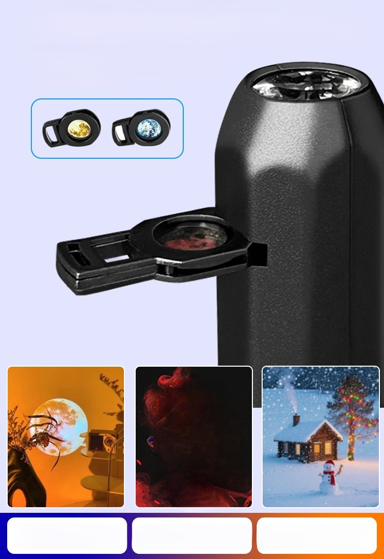 【เพิ่มความสว่างไสวให้กับพื้นที่ของคุณ เปลี่ยนลุคของคุณ】ไฟโปรเจคเตอร์ LED Ambient พร้อมสไลด์แบบเปลี่ยนได้✨